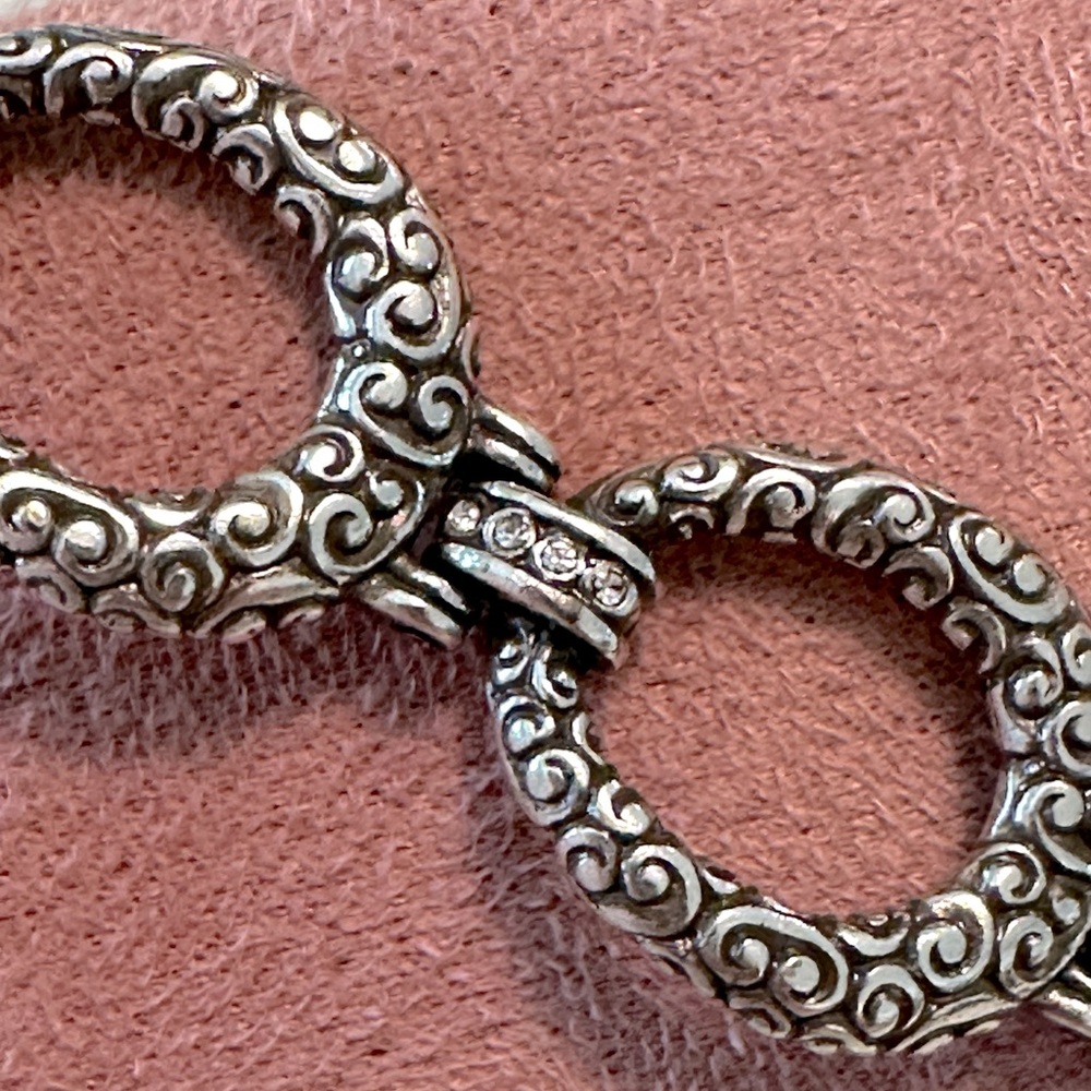 Retired Brighton Bracelet Cher Jazz Silver Swirls Crystal Links Romantic Western - Picture 4 of 11